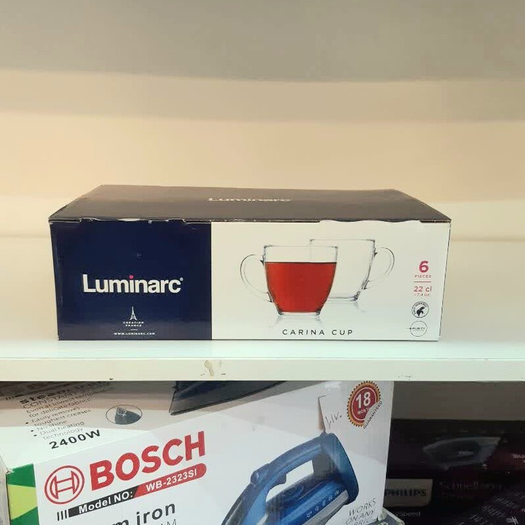 فنجان لومینارک مدل کارینا دسته دار اصلی ساخت امارات دست 6 عددی سری گلد فرنس F 2565 LUMINARC CARINA | ارسال رایگان