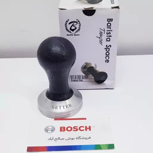 تمپر دسته پلاستیکی کف شیار دار سایز 51 باریستا اسپیس با ارتفاع 9 و قطر کف 5 سانت | ارسال رایگان