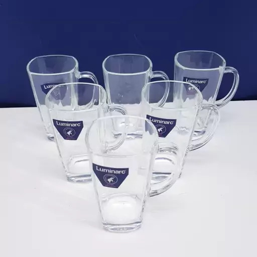 استکان لومینارک مدل استرلینگ اصلی حک شده دسته دار دست 6 عددی ساخت امارات LUMINARC STERLING سری گلد فرنس F2565E | ارسال رایگان