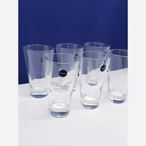 لیوان لومینارک شتلند اصلی حک شده ساخت امارات بسته 6 عددی سری گلد فرنس F2565E LUMINARC SHETLAND | ارسال رایگان