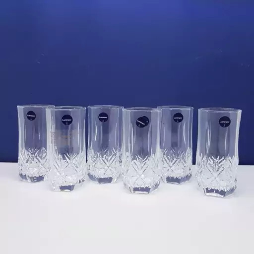 لیوان لومینارک مدل برایتون بلند اصلی ساخت امارات دست 6 عددی سری گلد فرنس F2565 LUMINARC BRIGHTON | ارسال رایگان