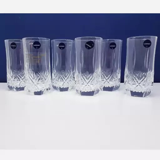 لیوان لومینارک مدل برایتون بلند اصلی ساخت امارات دست 6 عددی سری گلد فرنس F2565 LUMINARC BRIGHTON | ارسال رایگان