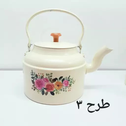 کتری روحی طرح دار 2 لیتری نسوز رنگ کوره مدل 2420 | ارسال رایگان