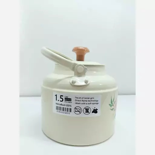 کتری روحی طرح دار 1.5 لیتری نسوز نگیر رنگ کوره قطر کف 13 سانت | ارسال رایگان