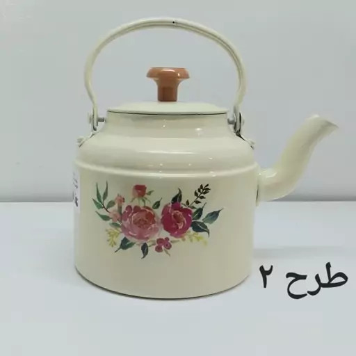 کتری روحی طرح دار 1.5 لیتری نسوز نگیر رنگ کوره قطر کف 13 سانت | ارسال رایگان