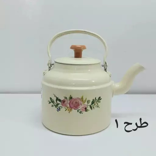 کتری روحی طرح دار 1.5 لیتری نسوز نگیر رنگ کوره قطر کف 13 سانت | ارسال رایگان