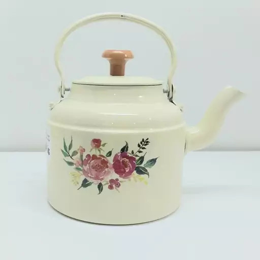 کتری روحی طرح دار 1.5 لیتری نسوز نگیر رنگ کوره قطر کف 13 سانت | ارسال رایگان
