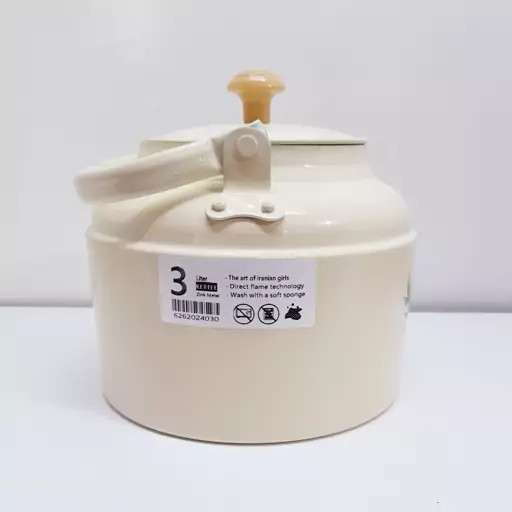 کتری روحی طرح دار 3 لیتری نسوز نگیر درجه 1 قطر ۱۸ سانت | ارسال رایگان
