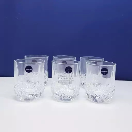 نیم لیوان لومینارک اصلی مدل برایتون کوتاه ساخت امارات دست 6 عددی سری گلد فرنس F2565 LUMINARC BRIGHTON | ارسال رایگان