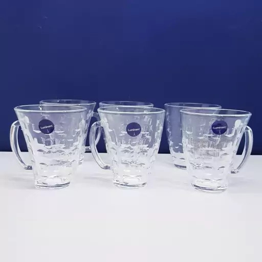ماگ لیوان دسته دار لومینارک مدل ولت اصلی حک شده ساخت امارات بسته 6عددی سری گلد فرنس F2565E LUMINARC VOLETE | ارسال رایگان