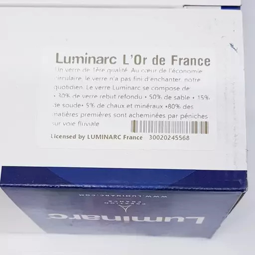 لیوان دسته دار لومینارک مدل تروکت اصلی حک شده ساخت امارات بسته 6 عددی سری گلد فرنس F2565E LUMINARC TROQET | ارسال رایگان