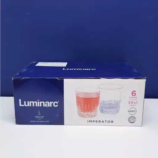 نیم لیوان لومینارک مدل امپراطور اصلی بسته 6 عددی ساخت امارات سری گلد فرنس F2565E LUMINARC IMPERATOR | ارسال رایگان