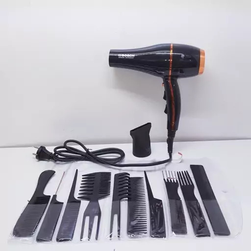 سشوار کراتینه حرفه ای بوش اصلی جرمنی حک شده 9000 وات سالنی مدل lONIC PRO ZX همراه با 10 عدد شانه | ارسال رایگان