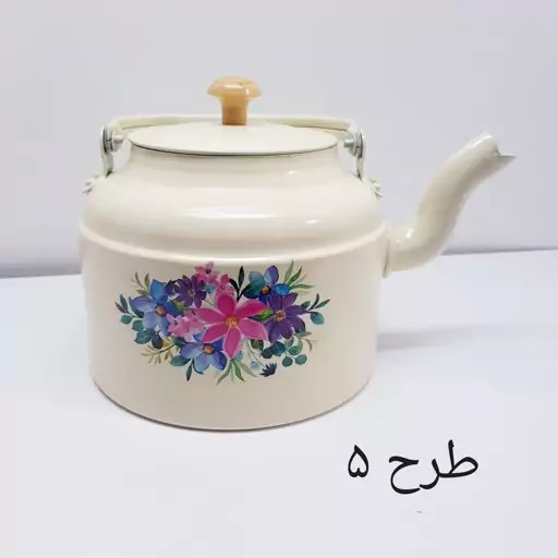 کتری روحی طرح دار 3 لیتری نسوز نگیر درجه 1 قطر ۱۸ سانت | ارسال رایگان