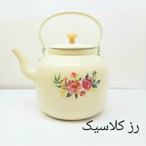 کتری روحی 5 لیتر طرح دار رنگ کوره ثابت نسوز برند یکتا باش مدل H052 - ارسال رایگان